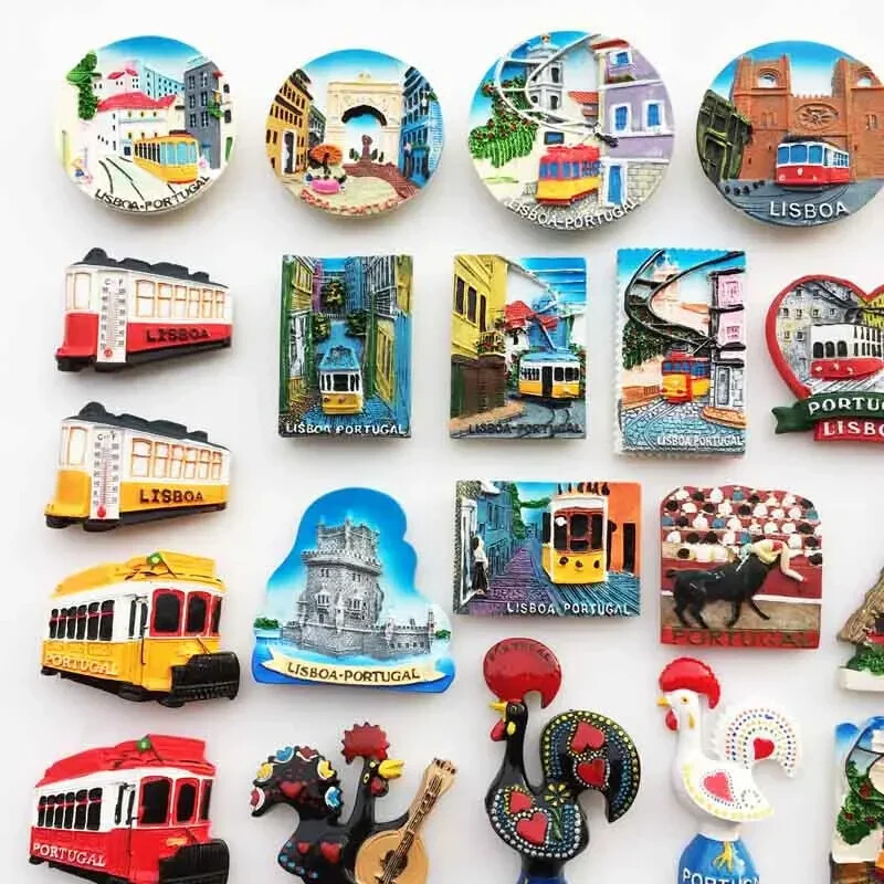 Magneți pentru frigider Portugalia Suvenir Lisabona Tramway Madeira Rășină Autocolante magnetice pentru frigider Suveniruri turistice Decorații pentru casă