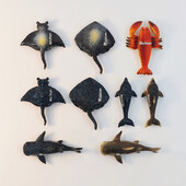 Maldive, organisme marine, stereoscopic 3D, meșteșuguri, comemorare de călătorie, decor acasă, magnet amuzant, magneți de frigider