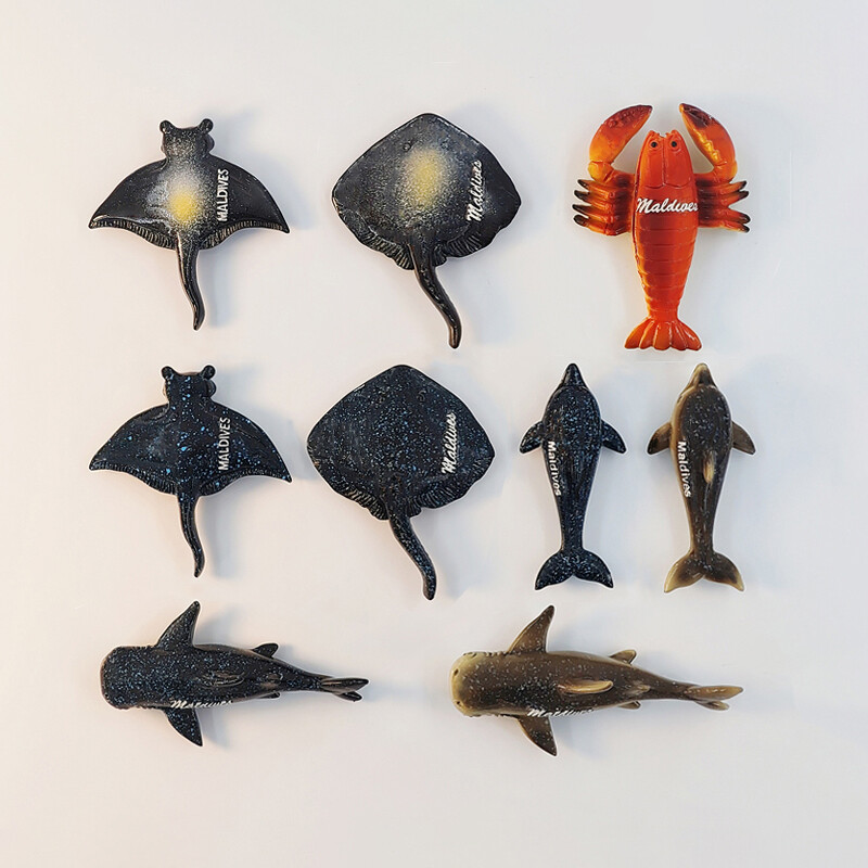 Maldive, organisme marine, stereoscopic 3D, meșteșuguri, comemorare de călătorie, decor acasă, magnet amuzant, magneți de frigider