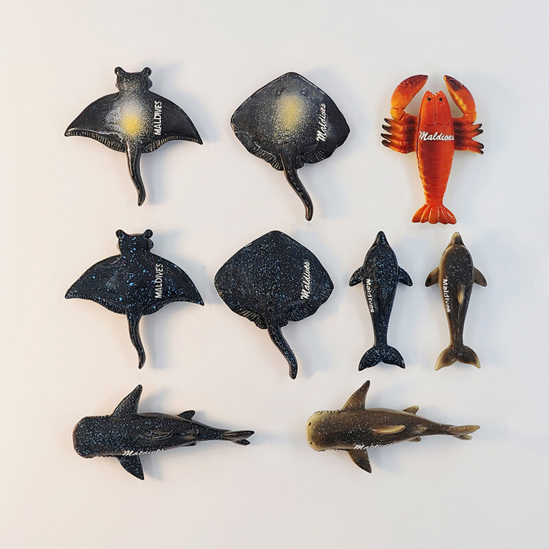 Maldive, organisme marine, stereoscopic 3D, meșteșuguri, comemorare de călătorie, decor acasă, magnet amuzant, magneți de frigider