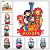Papusa Matryoshka Rusia Suvenir turistic Magneti pentru frigider Articole de decorare Artizanat Artizanat Frigider magnetic de colectie Cadouri