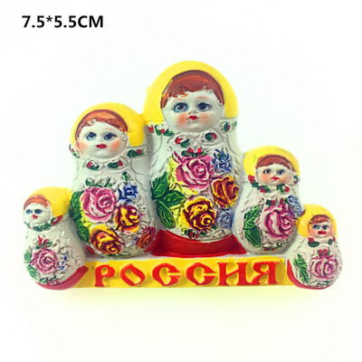 Papusa Matryoshka Rusia Suvenir turistic Magneti pentru frigider Articole de decorare Artizanat Artizanat Frigider magnetic de colectie Cadouri