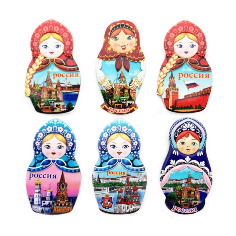 Papusa Matryoshka Rusia Suvenir turistic Magneti pentru frigider Articole de decorare Artizanat Artizanat Frigider magnetic de colectie Cadouri