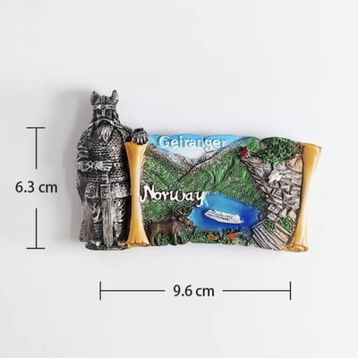 Europa Norvegia Magneți pentru frigider 3D Suveniruri turistice Magneți pentru frigider Colecție de autocolante Articole de decorare artizanală