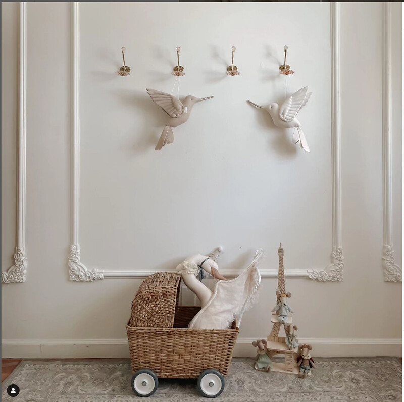 Drăguț agățat pe perete colibri păpușă umplută de pluș, țesătură, acasă, dormitor, pepinieră, agățat, păpușă confortabilă