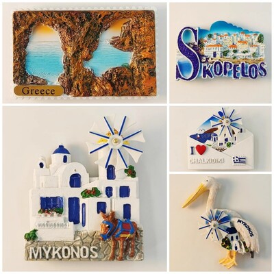 Grecia Chalkidiki Autocolante pentru frigider Hios Paralia Khalkidhiki Tinos Suveniruri Insula Mykonos Plaja Kleftiko Skopelos Magneti pentru frigider