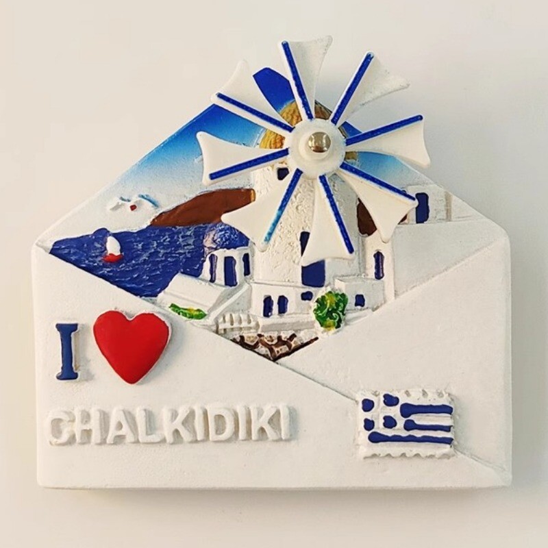 Grecia Chalkidiki Autocolante pentru frigider Hios Paralia Khalkidhiki Tinos Suveniruri Insula Mykonos Plaja Kleftiko Skopelos Magneti pentru frigider