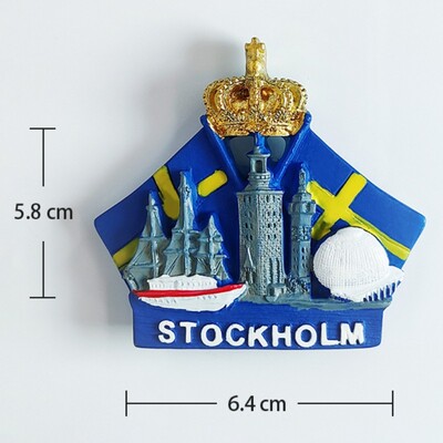 Autocolante pentru frigider Suedia Suveniruri Stockholm Decorare pentru casă Magneti pentru frigider Cadouri de nuntă Autocolante magnetice de perete cu fotografii