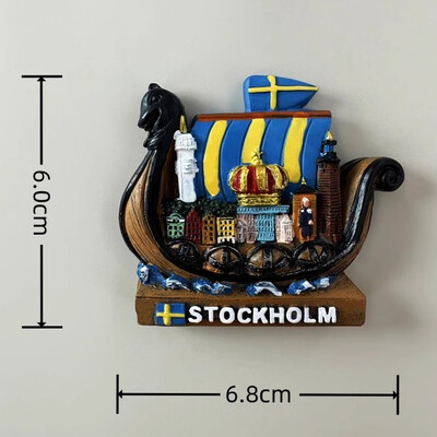 Autocolante pentru frigider Suedia Suveniruri Stockholm Decorare pentru casă Magneti pentru frigider Cadouri de nuntă Autocolante magnetice de perete cu fotografii