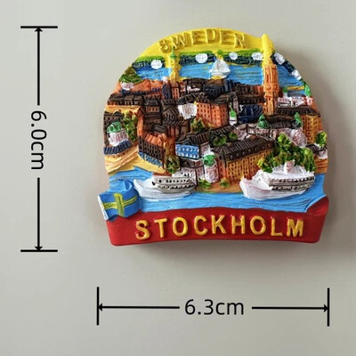 Autocolante pentru frigider Suedia Suveniruri Stockholm Decorare pentru casă Magneti pentru frigider Cadouri de nuntă Autocolante magnetice de perete cu fotografii