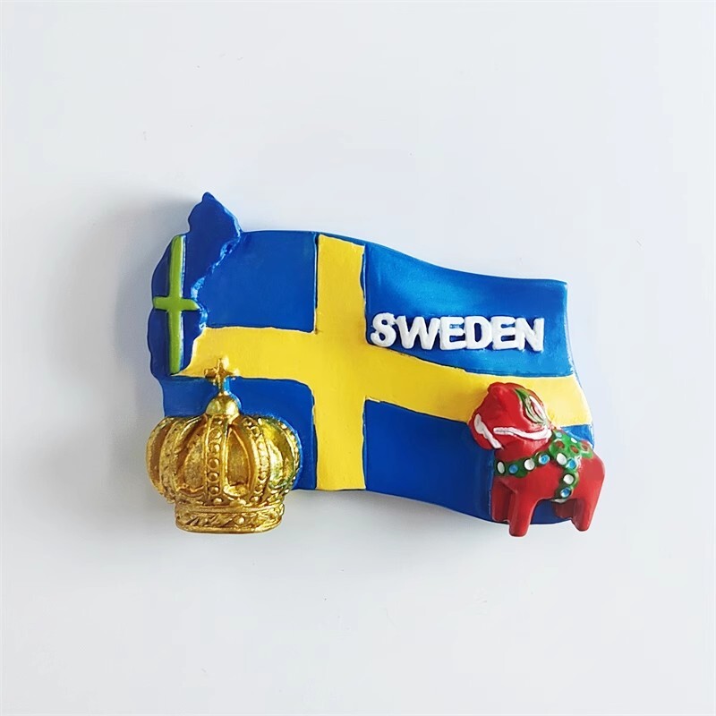 Autocolante pentru frigider Suedia Suveniruri Stockholm Decorare pentru casă Magneti pentru frigider Cadouri de nuntă Autocolante magnetice de perete cu fotografii