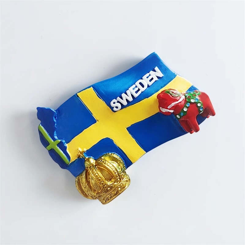 Autocolante pentru frigider Suedia Suveniruri Stockholm Decorare pentru casă Magneti pentru frigider Cadouri de nuntă Autocolante magnetice de perete cu fotografii