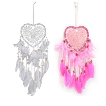 LED Light Dream Catcher Χειροποίητο Deamcatcher Feathers Κρεμαστής Τοίχου Ρομαντικό δώρο του Αγίου Βαλεντίνου για φίλη