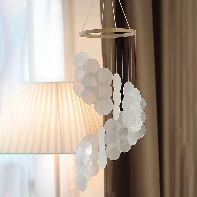 Clopoței de vânt din coajă naturală Apărător de vise creativ Artizanat curte în aer liber Bun venit oaspeți Decorare Dormitor Sufragerie Pandantiv suspendat