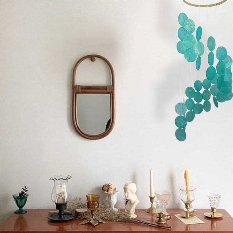 Clopoței de vânt din coajă naturală Apărător de vise creativ Artizanat curte în aer liber Bun venit oaspeți Decorare Dormitor Sufragerie Pandantiv suspendat