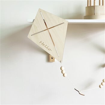 INS Nordic Wooden Kite Στολίδια τοίχου για Παιδικά Διακοσμητικά Δωματίου Κρεμαστό μενταγιόν Ξύλινες χειροτεχνίες Δώρα για μωρά Διακόσμηση νηπιαγωγείου Φωτογραφία στηρίγματα