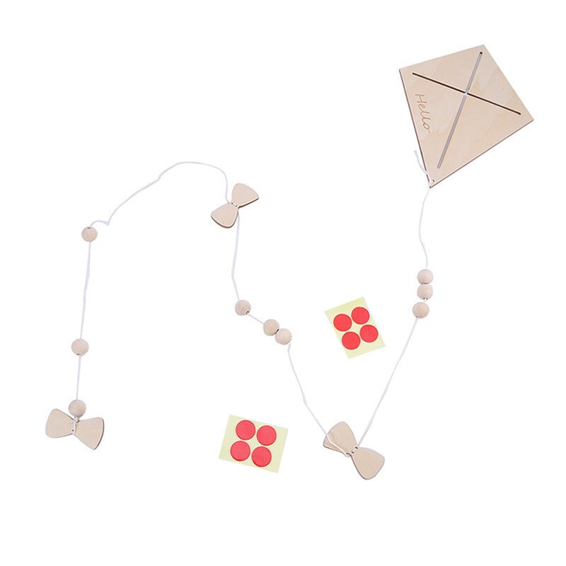 INS Ornamente de perete de zmeu din lemn nordic pentru decorațiuni pentru camerele copiilor pandantiv agățat Artizanat din lemn Cadouri pentru bebeluși decor pepinieră accesorii foto