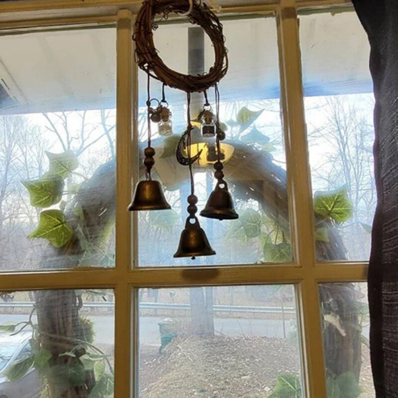 Agățat manual vrăjitoare clopot de protecție umeraș ușă vrăjitoare coroană clopoțel de vânt magic pandantiv decorare artizanală ușă