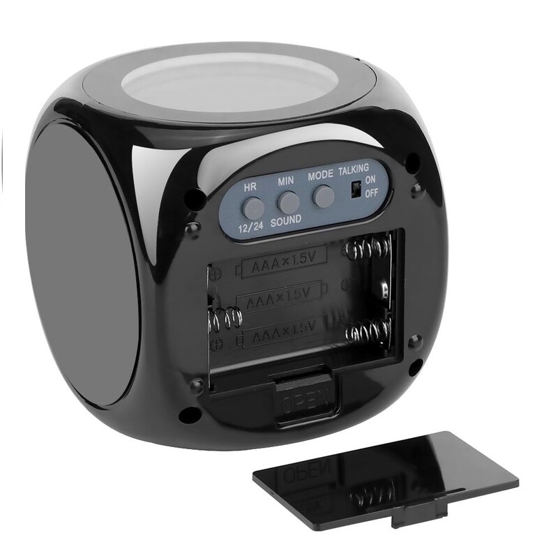 Ceas deșteptător de proiecție Ceas de birou cu baterie AAA LED Drăguț cu ecran mare, timp/temperatură, ceas/afișare somn Ceas deșteptător proiect