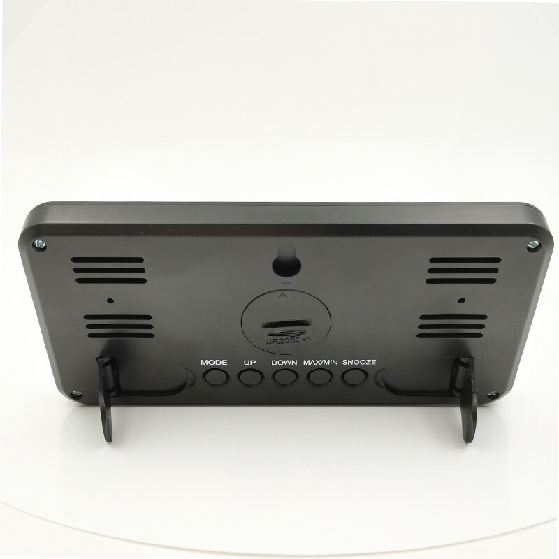 Ceas de birou cu ecran mare, temperatură umiditate, ceas cu alarmă digital simplu, subțire, electronic, pentru decorarea biroului de acasă, alimentat cu baterie