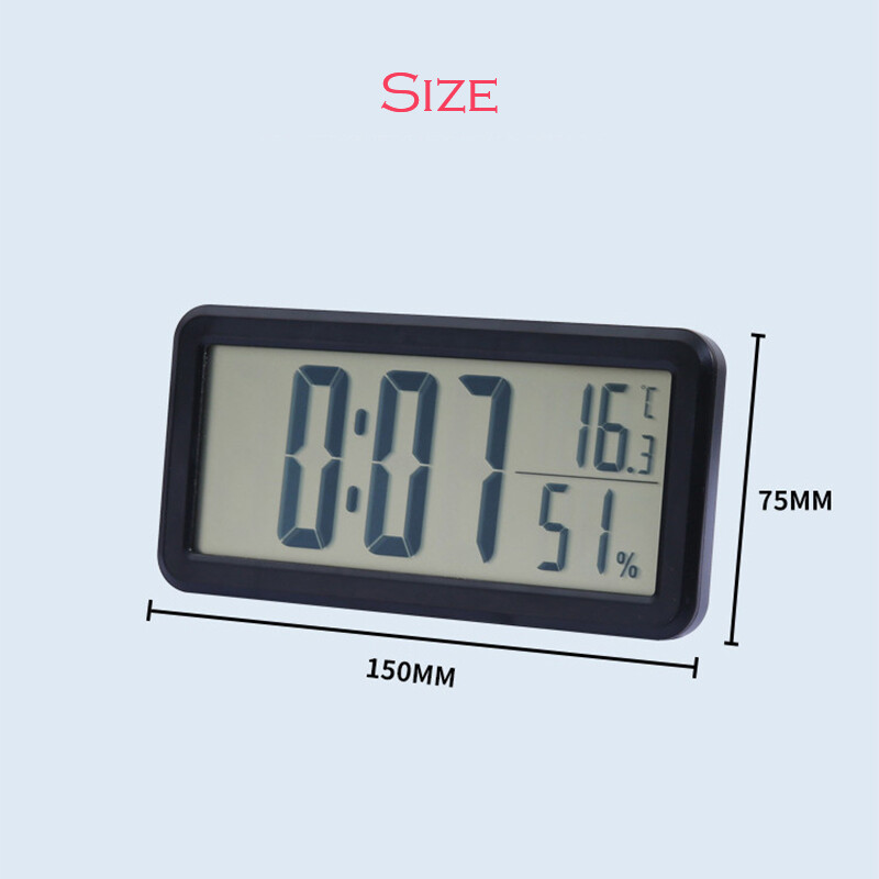 Ceas de birou cu ecran mare, temperatură umiditate, ceas cu alarmă digital simplu, subțire, electronic, pentru decorarea biroului de acasă, alimentat cu baterie