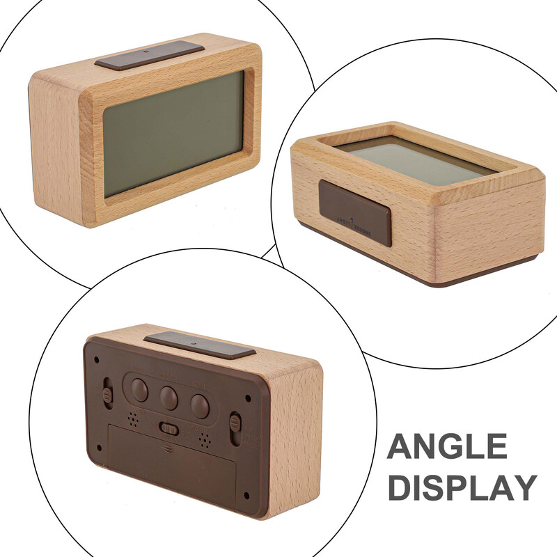 Ceas sensibil la lumină Dormitor din lemn natural din lemn Ceas cu alarmă digital Iluminare din spate reglabilă Design minimalist