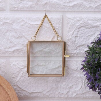 Νέα ρετρό μεταλλική κορνίζα φωτογραφιών Creative DIY Chain Υψηλό ημιδιαφανές γυαλί Δείγμα Φάκελος 2 Μέγεθος Προαιρετικό