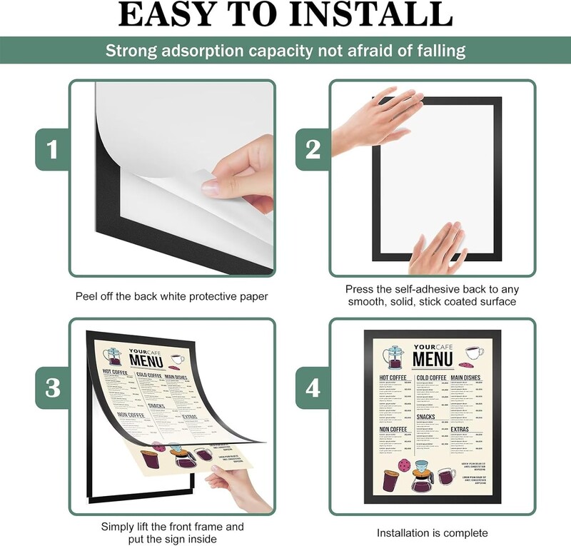 Rame foto magnetice Rame foto magnetice autoadezive Poster Certificat Lucrări de artă Rame pentru fotografii pentru perete de frigider Home Decor