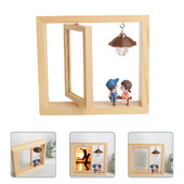 Paari fotoraami kaunistus pildiraamid pöörlevad männipuidust loomingulised elektroonikakomponentide armastajad multifilmi pööratav sisetükk mini