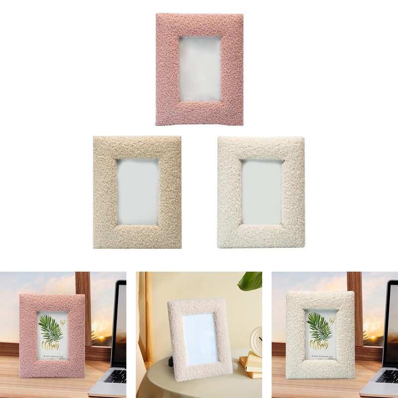 Ornament de afișare pentru cadru foto de birou Simplitate Lemn și pluș Suport foto pentru cadou pentru nuntă Dormitor Bar Raft Birou