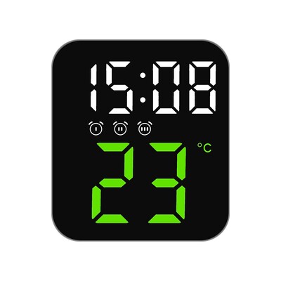 Ceas cu alarmă digitală cu LED Ceas cu alarmă digitală electronică cu ecran Ceas de birou pentru biroul de acasă cu iluminare din spate, afișare a temperaturii