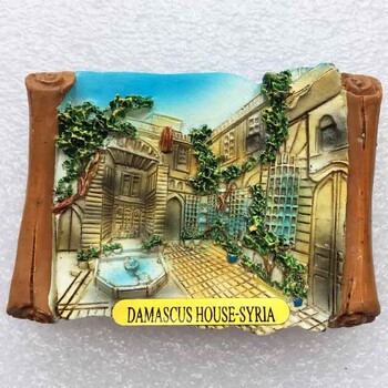 Global Focus Syria Tourist Fridge Magnet Souvenir The Historical Site Damascus 3d Resin Magnets for Refrigerators Collection