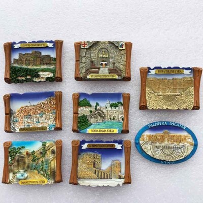 Global Focus Syria Tourist Fridge Magnet Souvenir The Historical Site Damascus 3d Resin Magnets for Refrigerators Collection