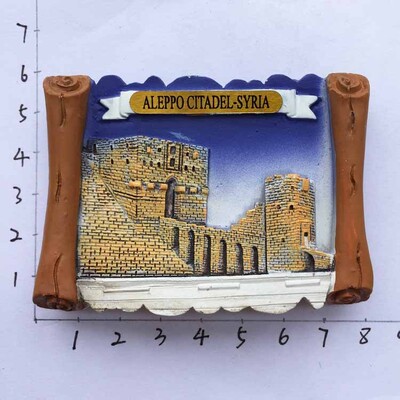 Global Focus Siria Turist Magnet de frigider Suvenir Situl istoric Damasc Magneți din rășină 3d pentru Colecția de frigidere