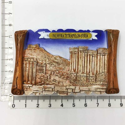 Global Focus Siria Turist Magnet de frigider Suvenir Situl istoric Damasc Magneți din rășină 3d pentru Colecția de frigidere