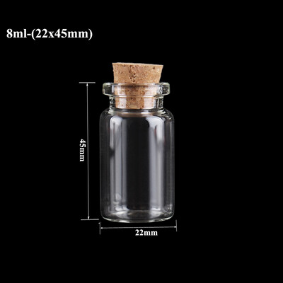 5-10 buc. Mini sticle de dorințe de sticlă Sticle de plută Borcane de probă goale Decorarea casei Bijuterii DIY Pandantive dopul de plută Fiolă de depozitare