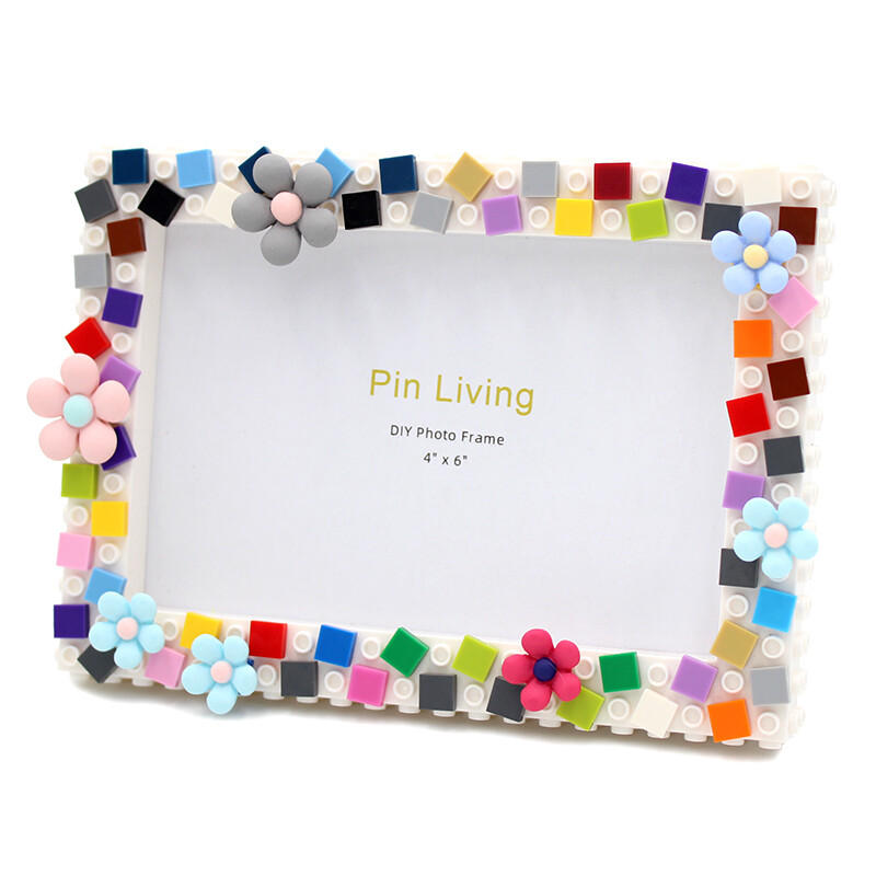 1 vnt „Pasidaryk pats“ vaikų nuotraukų rėmelis, mozaikinis paveikslų rėmelis iš dervos gėlių scenos nustatymo lentelė