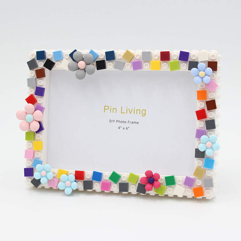 1 vnt „Pasidaryk pats“ vaikų nuotraukų rėmelis, mozaikinis paveikslų rėmelis iš dervos gėlių scenos nustatymo lentelė