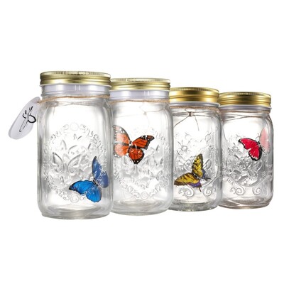 Fluture animat cu LED-uri 1 buc într-un borcan care flutură colecție uimitoare Funcționează cu baterii