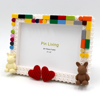 Pinliving Love DIY Baby Building Block Σετ κορνίζας φωτογραφιών Απλή διαφήμιση Χειροποίητο δημιουργικό δώρο Moss Password