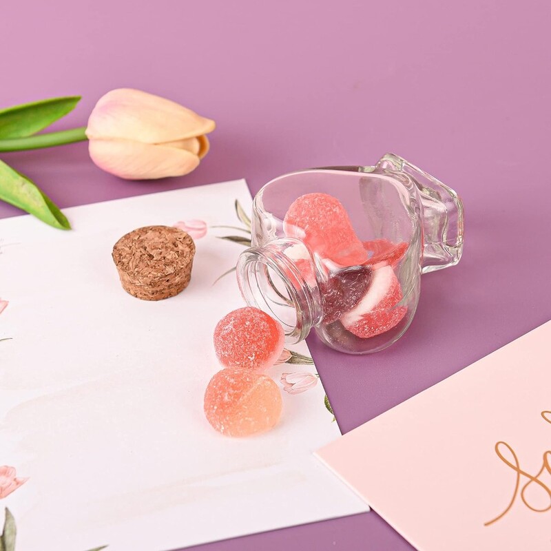 Mini sticle goale în formă de inimă de sticlă cu dopuri din plută Sticle mici de sticlă Borcane pentru artizanat de artă decor Articole pentru petreceri