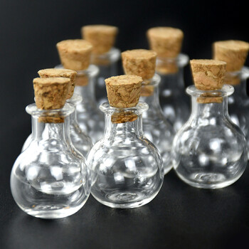 10 τμχ Γυάλινα Μπουκάλια Μινιατούρα Potion Bottle Mini Cork Glass Vials DIY Mini Wishing Drifting Bottle Decor Wedding Party Glass βάζα