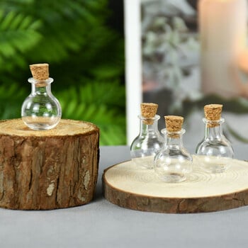 10 τμχ Γυάλινα Μπουκάλια Μινιατούρα Potion Bottle Mini Cork Glass Vials DIY Mini Wishing Drifting Bottle Decor Wedding Party Glass βάζα