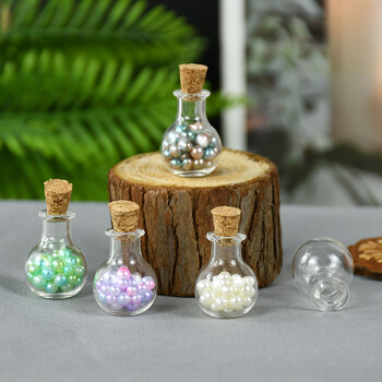 10 τμχ Γυάλινα Μπουκάλια Μινιατούρα Potion Bottle Mini Cork Glass Vials DIY Mini Wishing Drifting Bottle Decor Wedding Party Glass βάζα