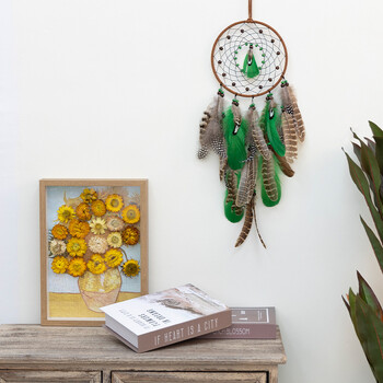 Vintage Indian Dreamcatcher Κρεμαστά στολίδια για το δωμάτιο Eye Moon Star Green Dream Catchers Διακόσμηση με φτερά για το σπίτι Δώρα κρεβατοκάμαρας