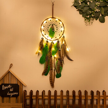 Vintage Indian Dreamcatcher Κρεμαστά στολίδια για το δωμάτιο Eye Moon Star Green Dream Catchers Διακόσμηση με φτερά για το σπίτι Δώρα κρεβατοκάμαρας