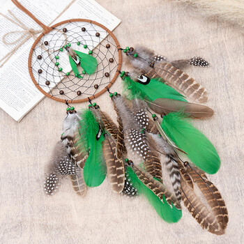 Vintage Indian Dreamcatcher Κρεμαστά στολίδια για το δωμάτιο Eye Moon Star Green Dream Catchers Διακόσμηση με φτερά για το σπίτι Δώρα κρεβατοκάμαρας