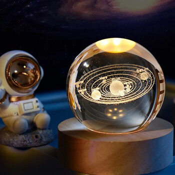 3D Crystal Spheres Glass Globe Earth Ball Ηλιακό σύστημα Galaxy Spheres Στολίδι σπιτιού Διακόσμηση εσωτερικού δωματίου Αξεσουάρ τραπεζιού