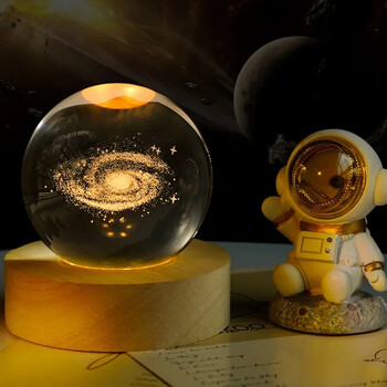 3D Crystal Spheres Glass Globe Earth Ball Ηλιακό σύστημα Galaxy Spheres Στολίδι σπιτιού Διακόσμηση εσωτερικού δωματίου Αξεσουάρ τραπεζιού