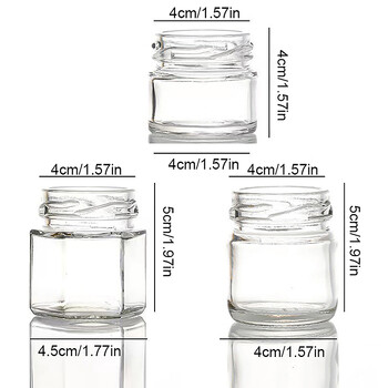 Μίνι Γυάλινο Σετ Honey Pot 2 τμχ Μικρό Honey Pot Honey Pot με καπάκι Κατάλληλο για βρεφικά δώρα γάμους και πάρτι Βάζο με μέλι